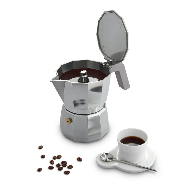 Stainless Steel 3-Cup Moka Espresso Coffee Maker