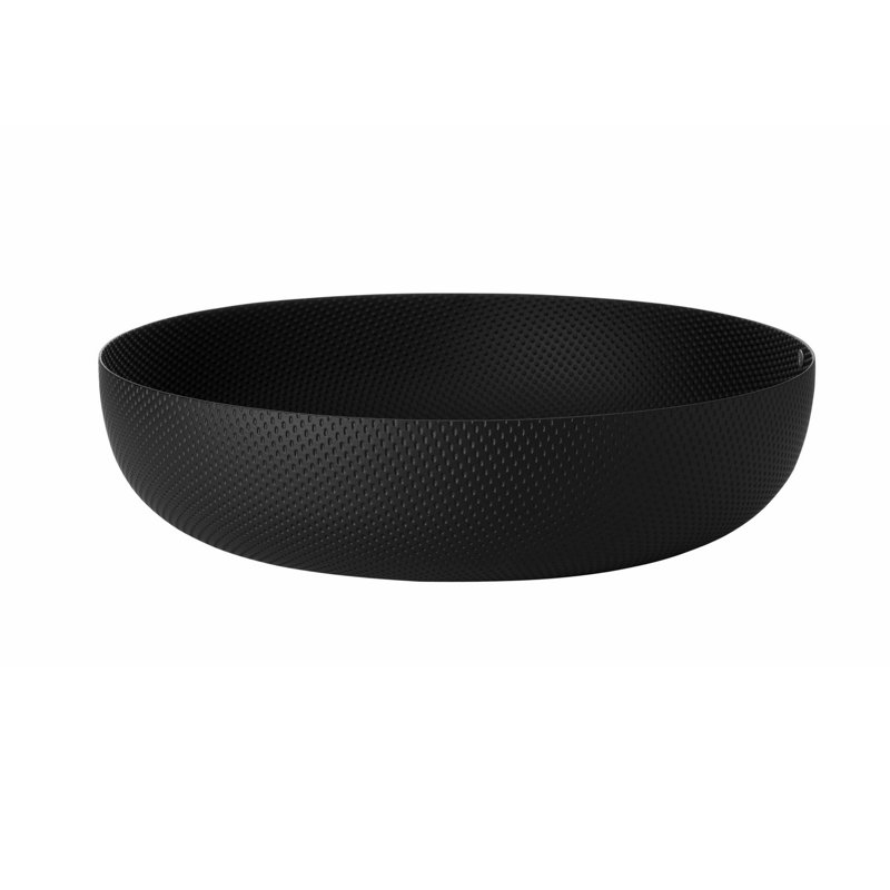 Alessi Textures & Colours Epoxy Resin Round Basket, 11.42", Black