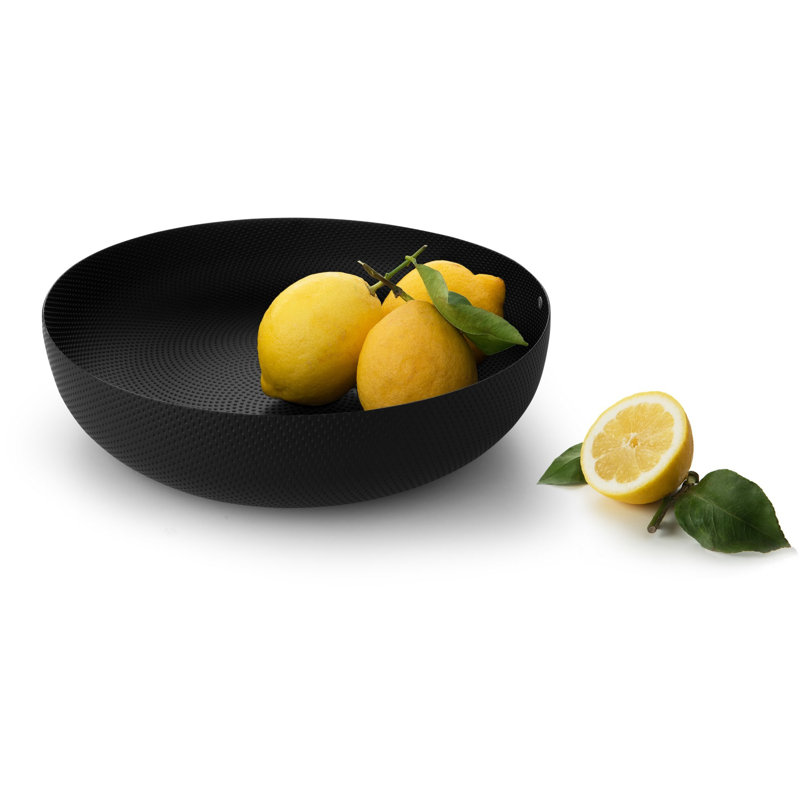 Alessi Textures & Colours Epoxy Resin Round Basket, 11.42", Black