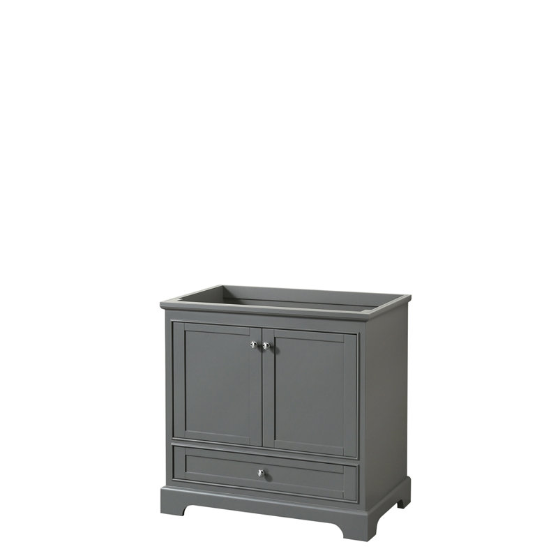 Deborah Dark Gray 35" Single Freestanding Vanity Base with Polished Chrome Hardware