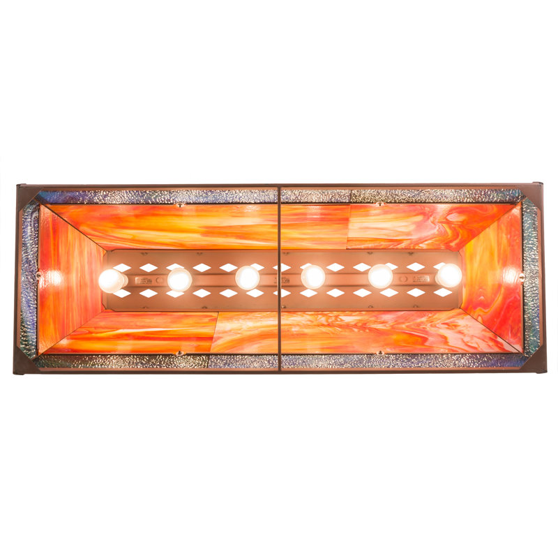 Sunset Scene Copper and Glass Island Pendant Light