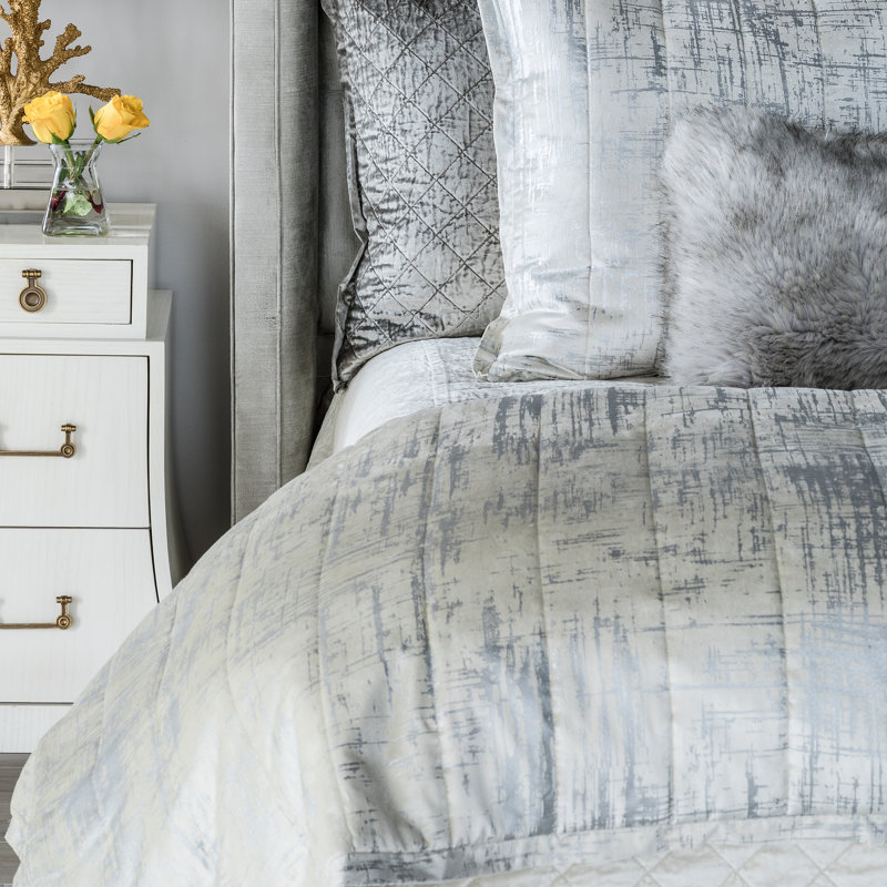 Ivory Quilted Twin Blanket with Feather Down Fill