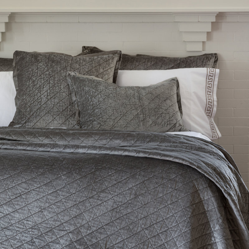 Straw Velvet Quilted Standard Pillow with Cotton Insert