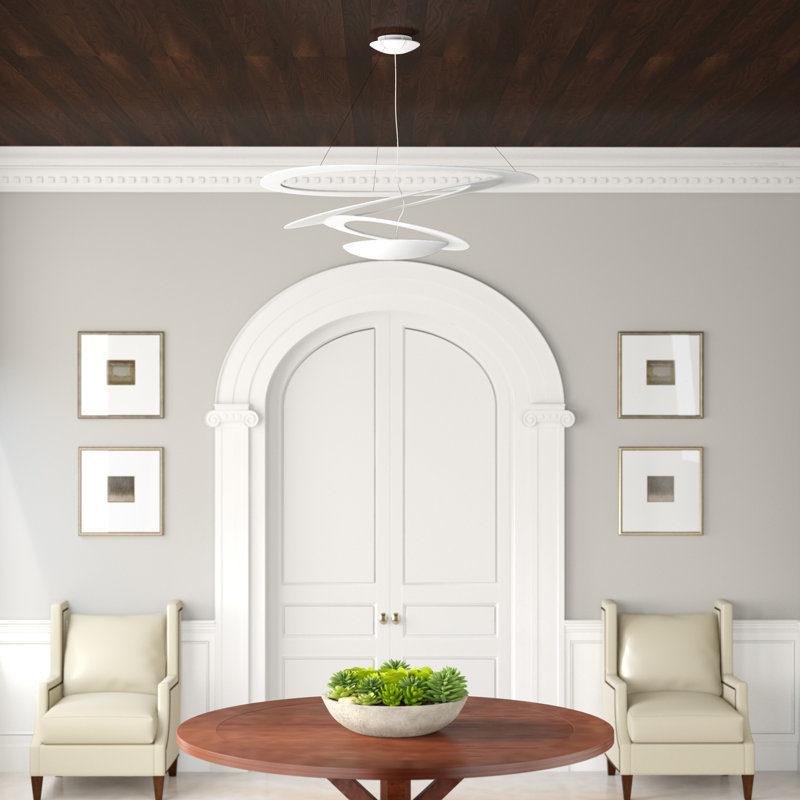 Elysian Large White Aluminum LED Pendant Light