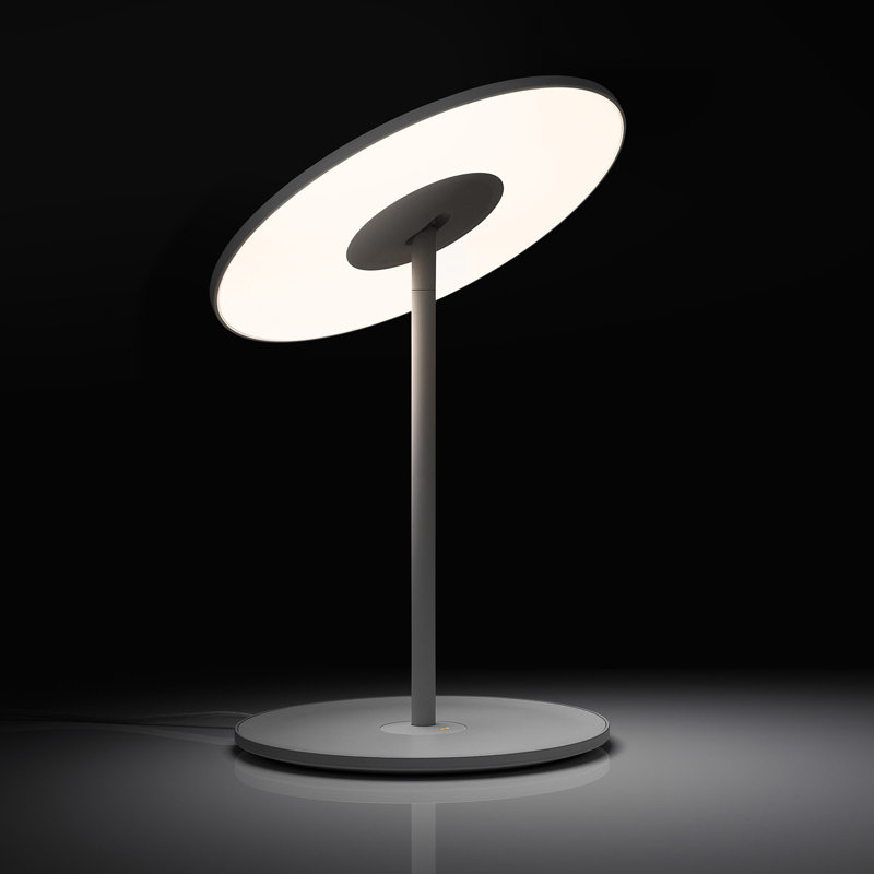 White Aluminum 12'' Modern Table Lamp with LED Light