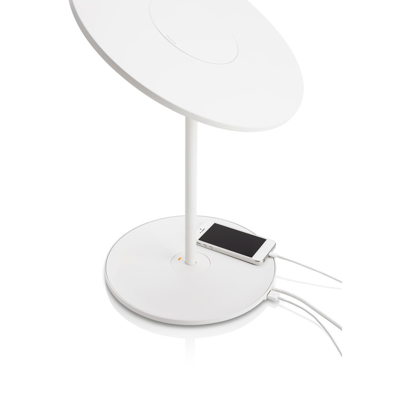 White Aluminum 12'' Modern Table Lamp with LED Light
