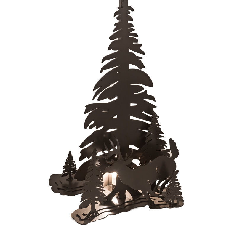 Timeless Bronze 77'' Stained Glass Deer Motif Floor Lamp