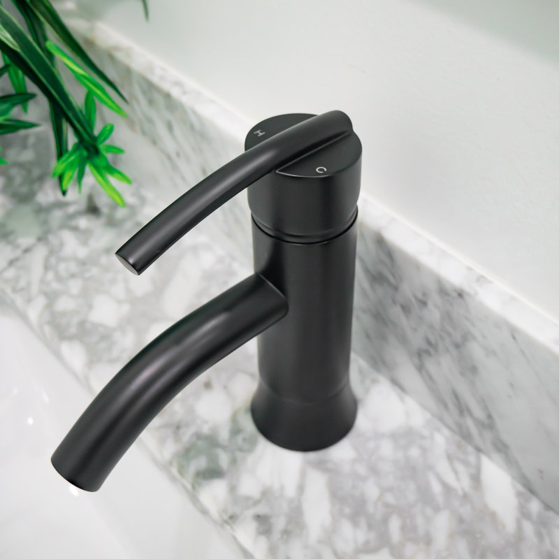 Elegant Modern Matte Black Nickel 7" Single-Hole Bathroom Faucet