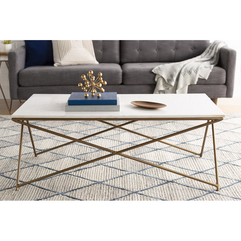 Norah Rectangular Marble 47" Modern Coffee Table