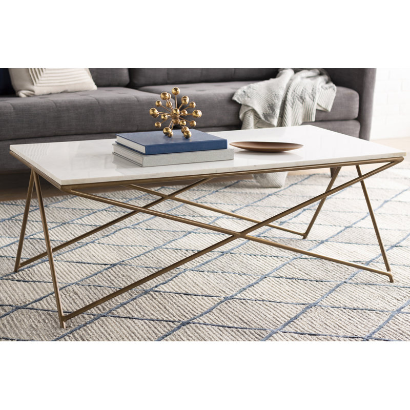 Norah Rectangular Marble 47" Modern Coffee Table