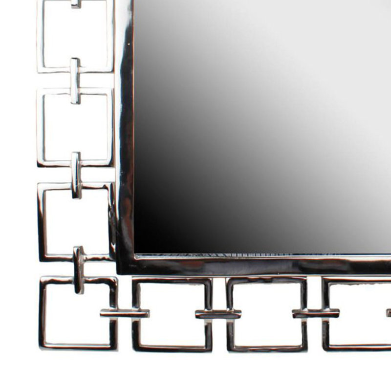 Sophisticated Silver Openwork Rectangular Wall Mirror