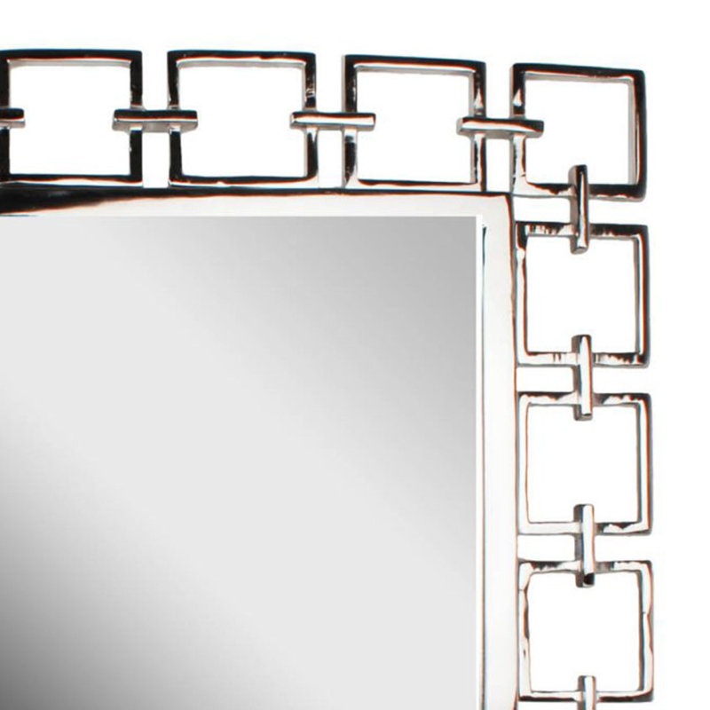 Sophisticated Silver Openwork Rectangular Wall Mirror