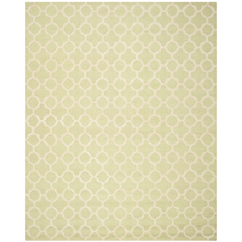 Hand-Tufted Light Green/Ivory Wool 4' x 6' Cozy Area Rug