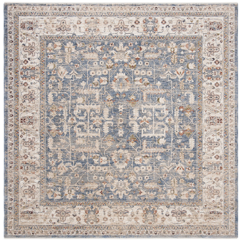 Sidney Square Light Blue & Ivory Hand-Knotted Oriental Rug