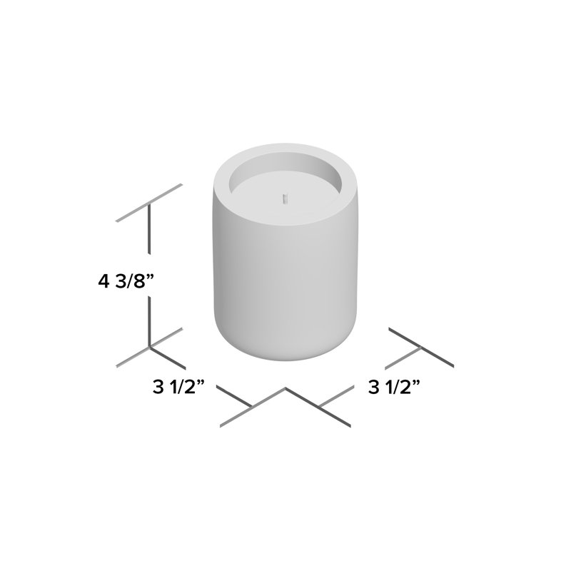 Lavender & White Soy Scented Candle in Concrete Jar, 10 oz