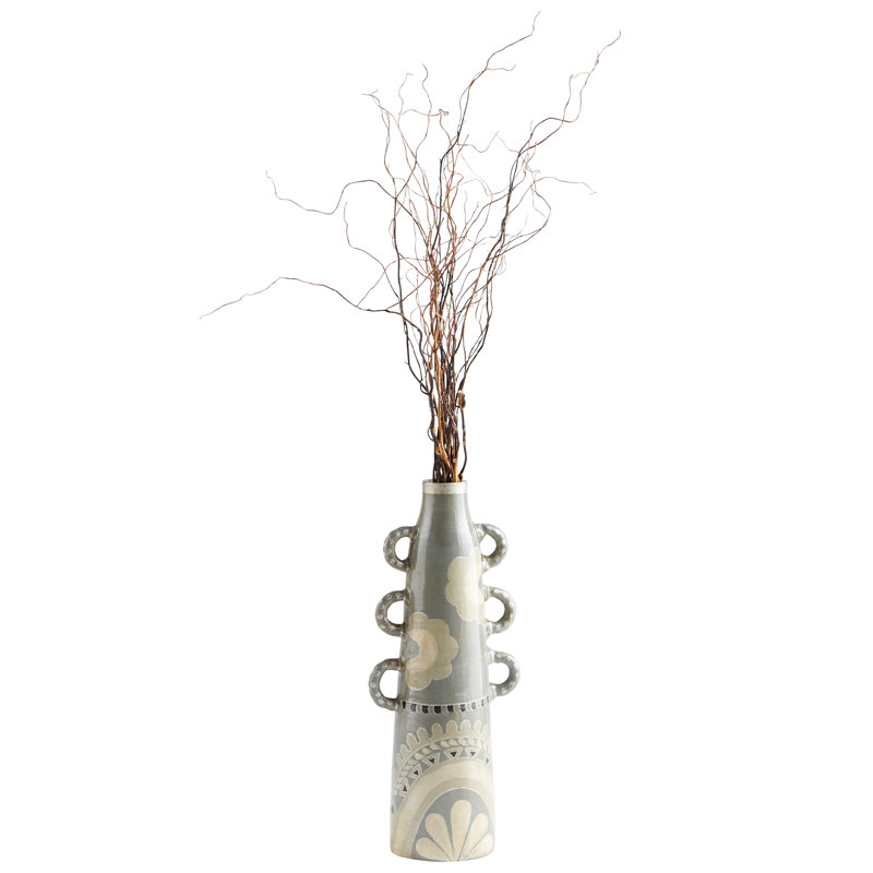 Olive Green Ceramic Bouquet Table Vase, 28" Tall