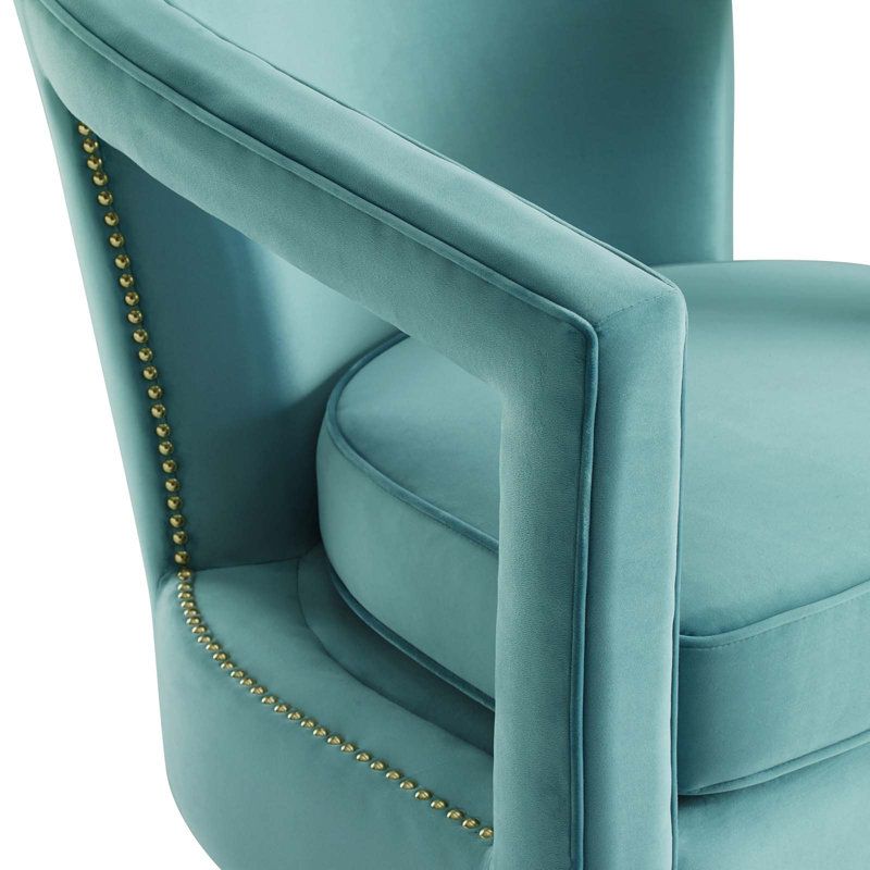 Contemporary Mint Velvet Accent Chair with Sleek Design