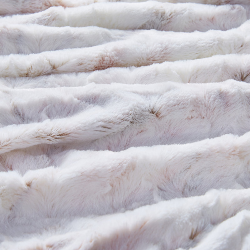 Blush Marble Oversized Reversible Faux Fur Throw