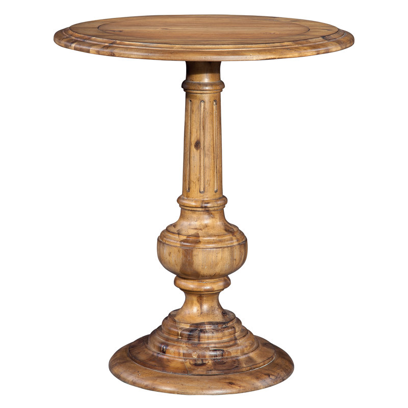 Wellington Hall Traditional Beige Round Chairside Table with Storage