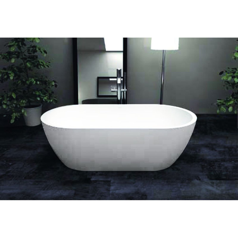 Sherwood 71'' White Acrylic Freestanding Soaking Bathtub