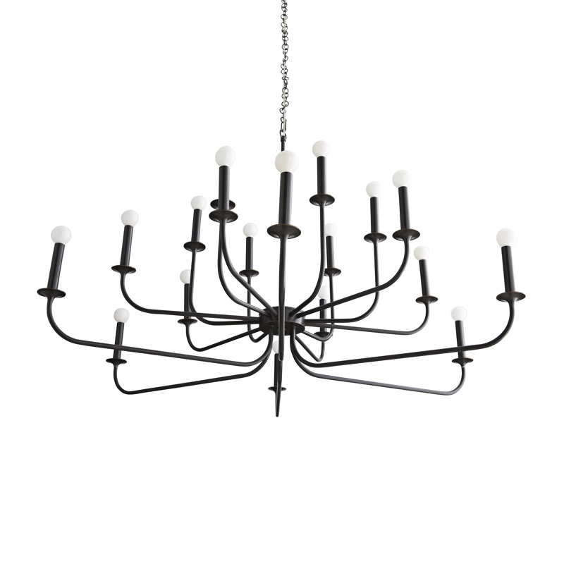 Bronze Sputnik 18-Light Double Tier Plug-In Chandelier