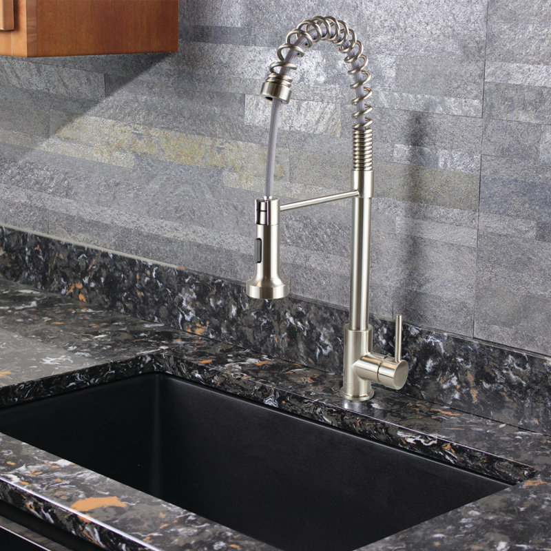 Cuisine Pro Luxe Stainless Steel Pull-down Kitchen Faucet with Sprayer