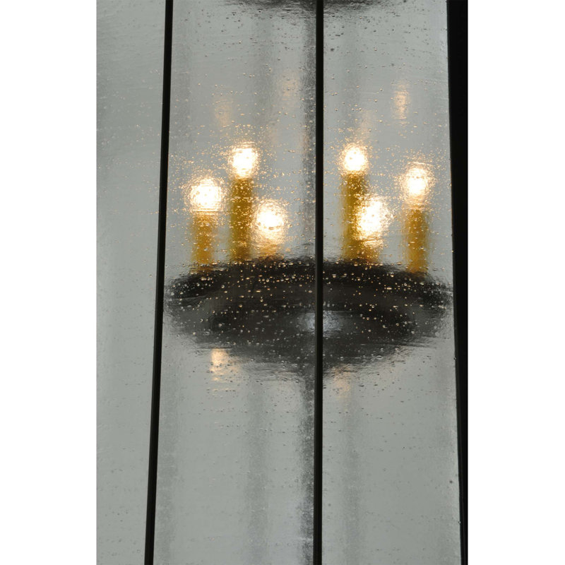 Elegant 12-Light Bronze and Glass Globe Pendant for Indoor/Outdoor
