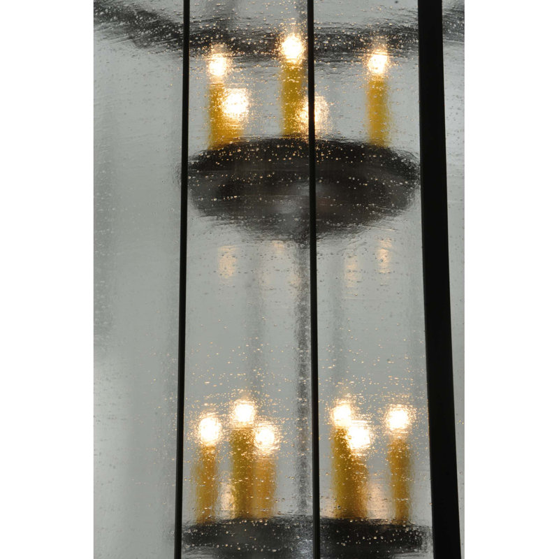 Elegant 12-Light Bronze and Glass Globe Pendant for Indoor/Outdoor