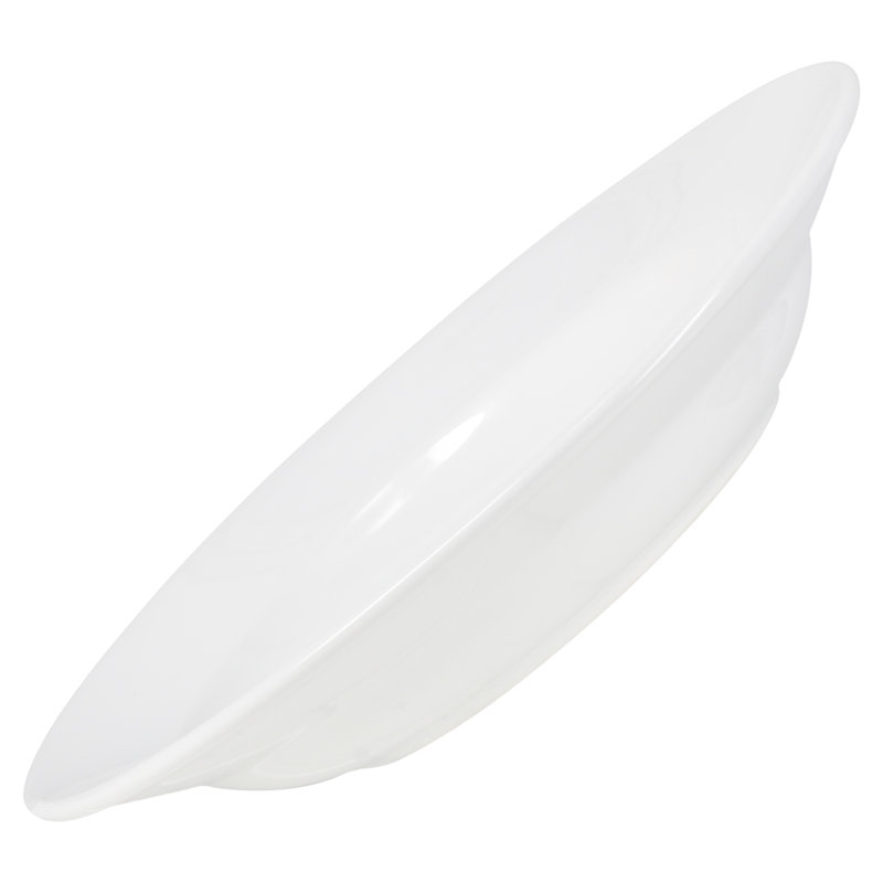Classic White Porcelain Rim Soup Bowls, Set of 4