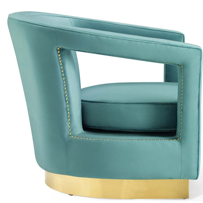 Contemporary Mint Velvet Accent Chair with Sleek Design