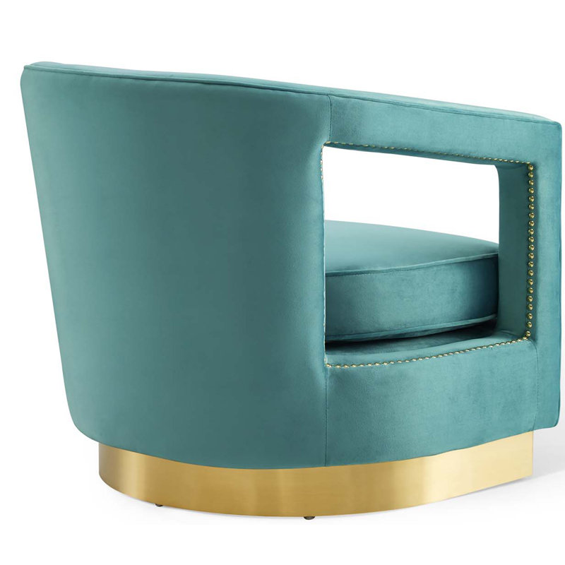Contemporary Mint Velvet Accent Chair with Sleek Design