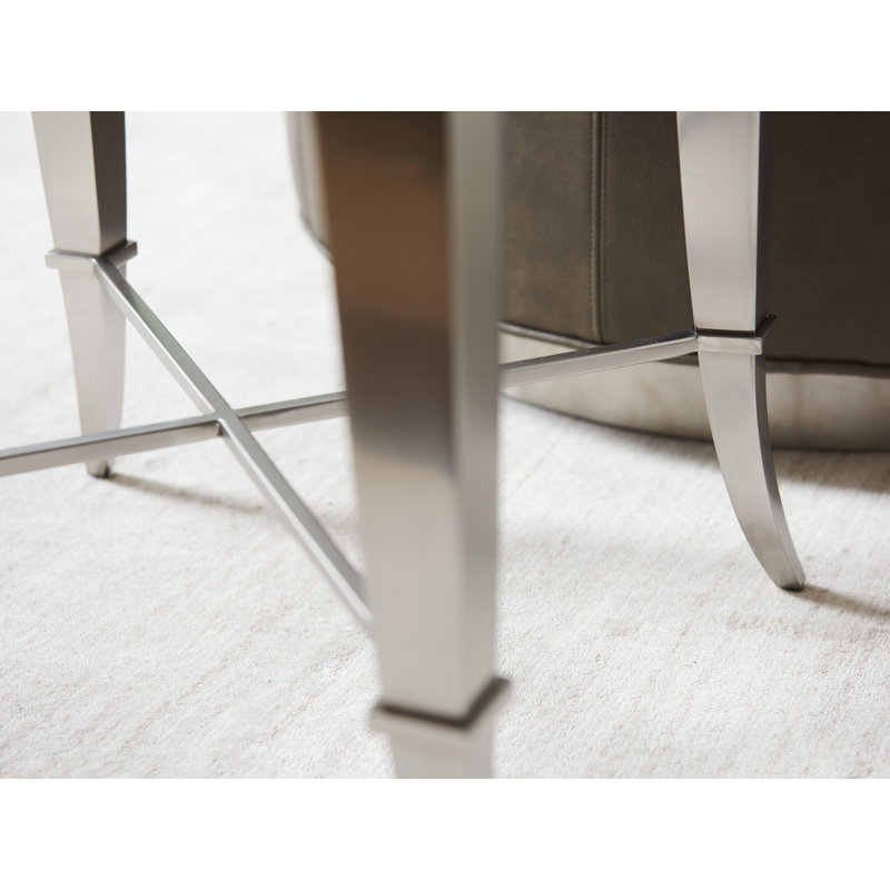 Silver Mirrored Wood and Metal Square End Table