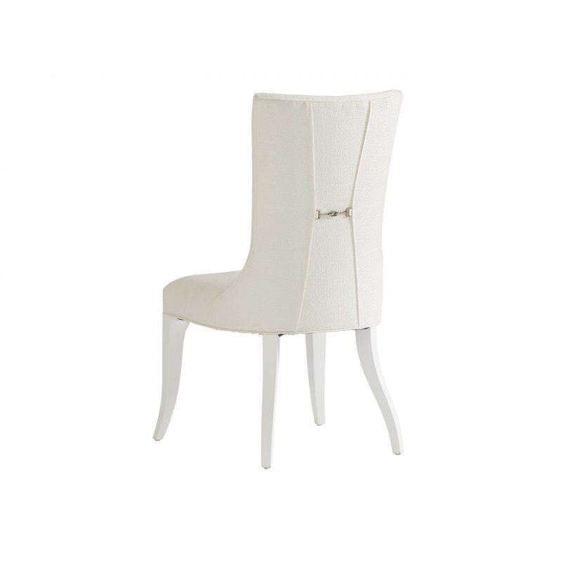 Geneva Artic White Upholstered Wood Side Chair