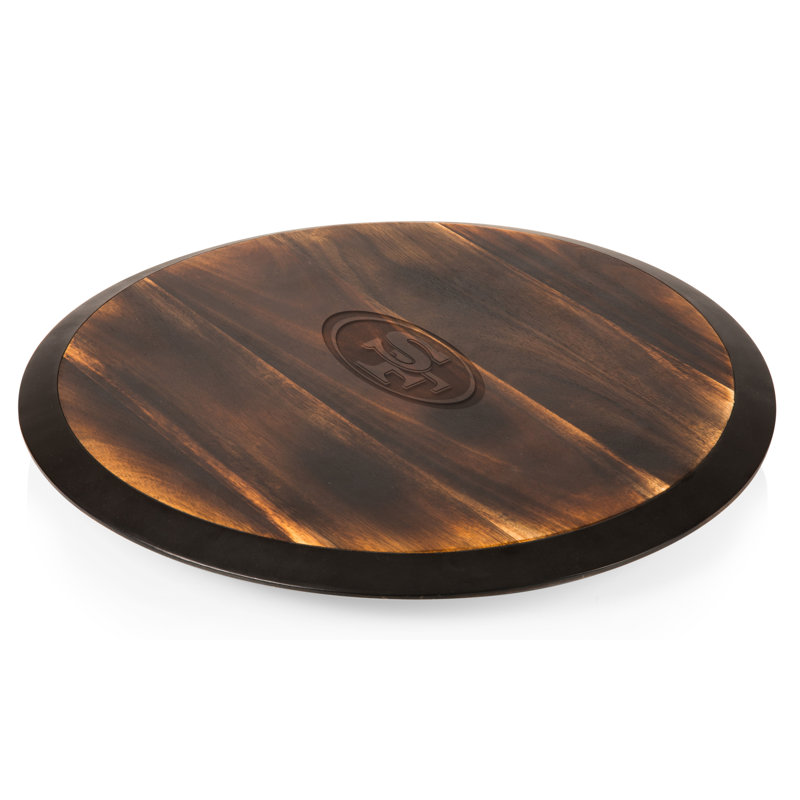 San Francisco 49ers Fire Acacia Wood 21" Lazy Susan Serving Tray