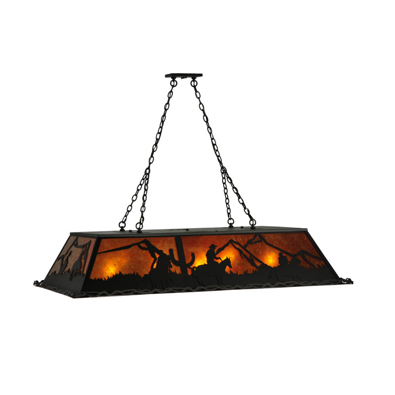 Black Globe 9-Light Island Pendant with Glass Accents