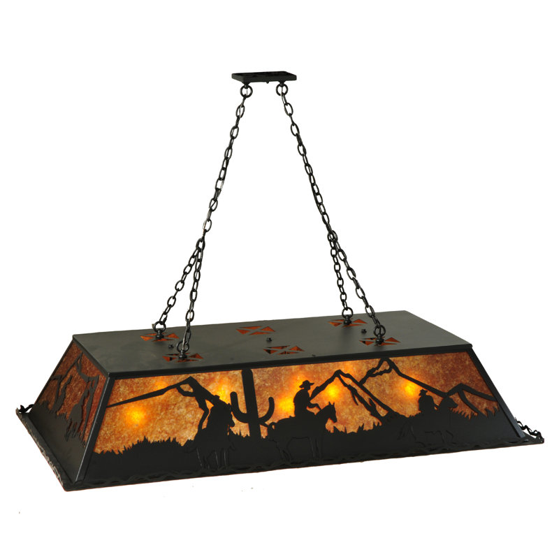 Black Globe 9-Light Island Pendant with Glass Accents