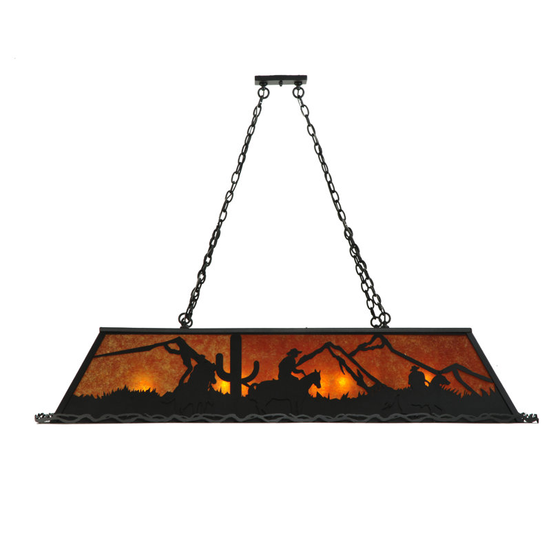Black Globe 9-Light Island Pendant with Glass Accents
