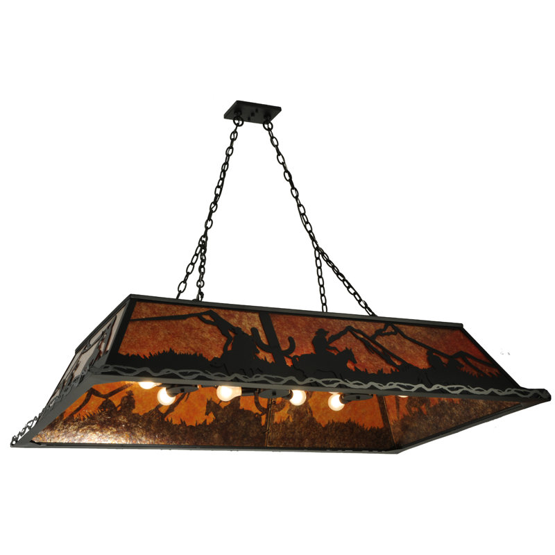 Black Globe 9-Light Island Pendant with Glass Accents