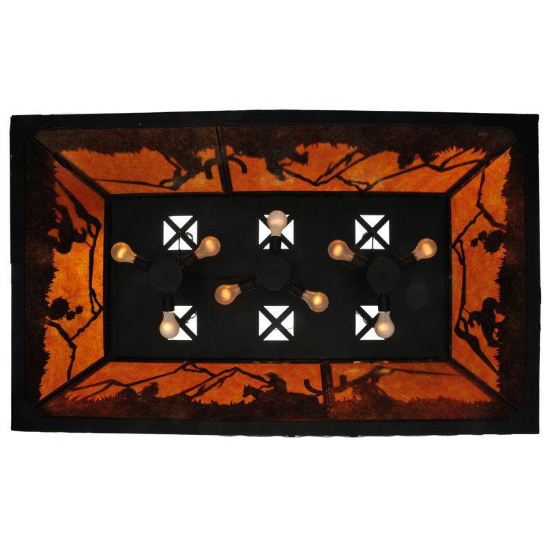 Black Globe 9-Light Island Pendant with Glass Accents