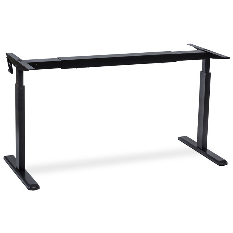 ErgoFlex 44'' Black Steel Manual Height Adjustable Desk Frame