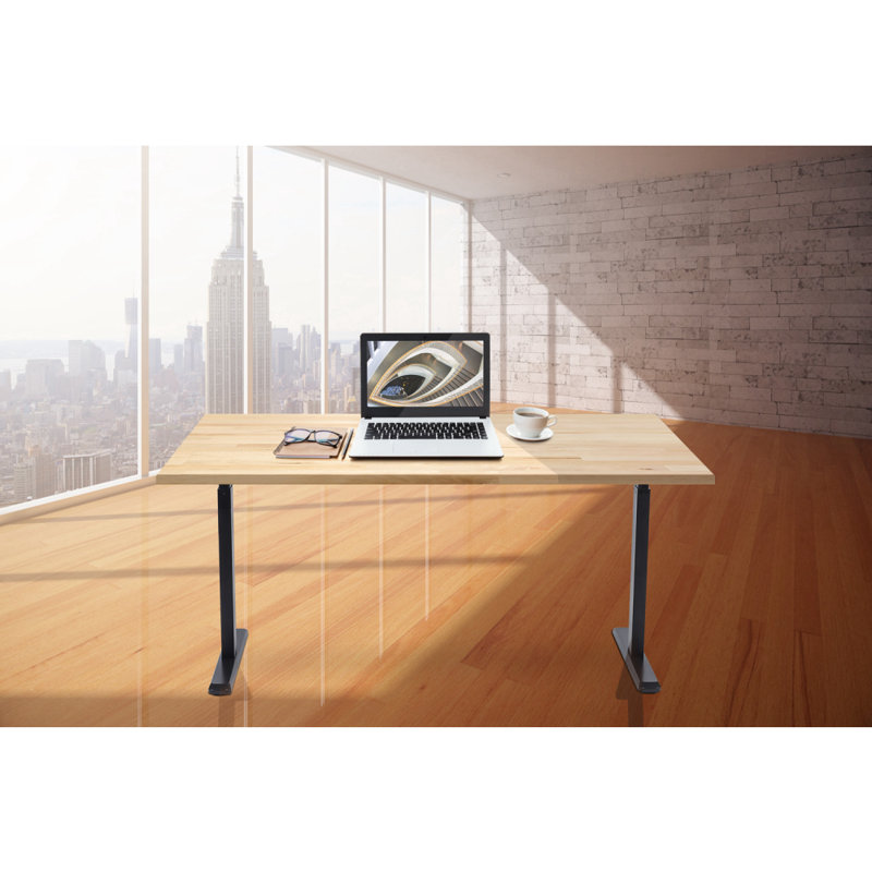 ErgoFlex 44'' Black Steel Manual Height Adjustable Desk Frame