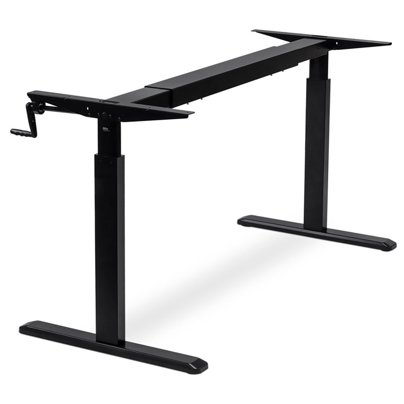 ErgoFlex 44'' Black Steel Manual Height Adjustable Desk Frame