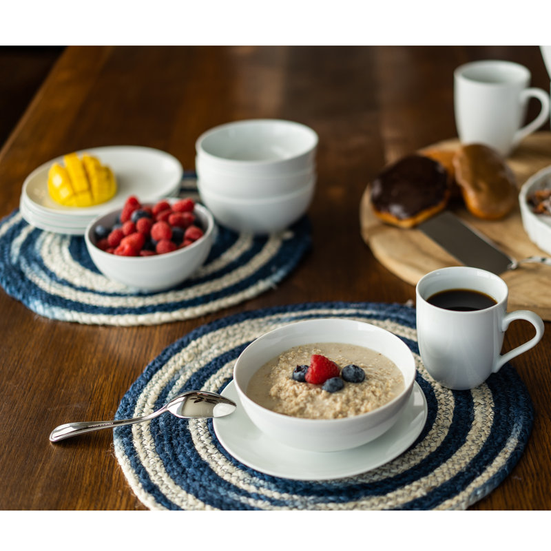 Classic White Porcelain 1.75-Quart Round Serving Bowls, Set of 2