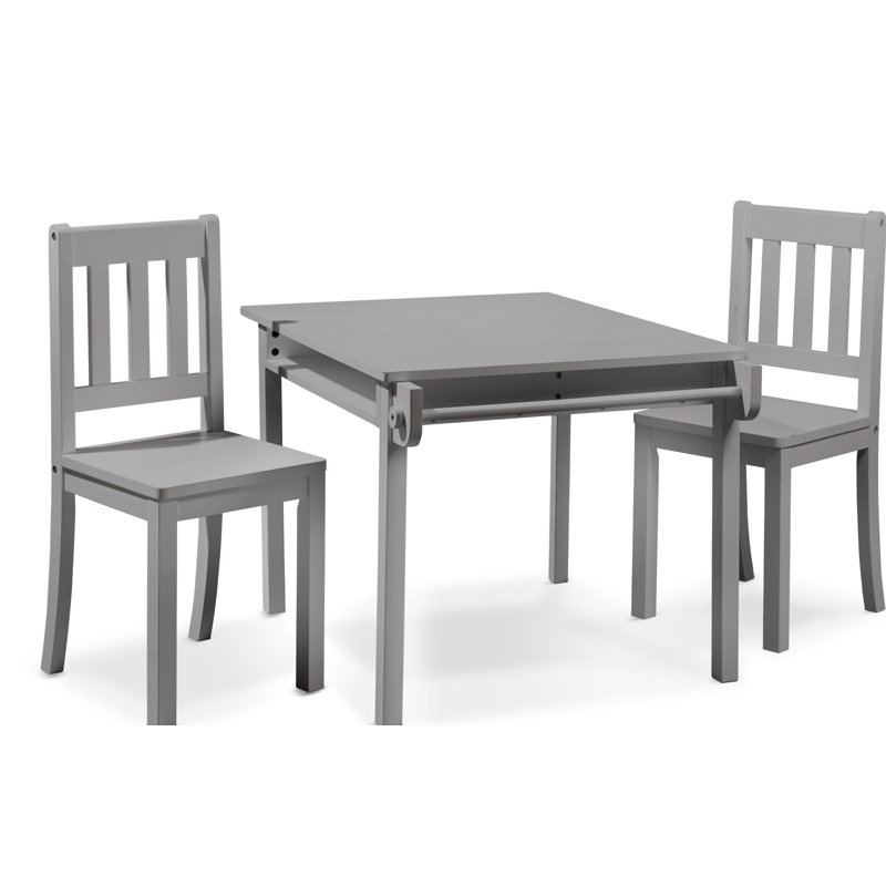Gray Wooden Kids Activity Table and Chair Set