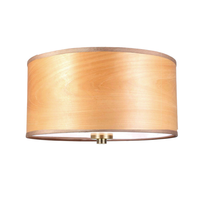 Brulee Brass Drum 3-Light Semi-Flush Ceiling Mount