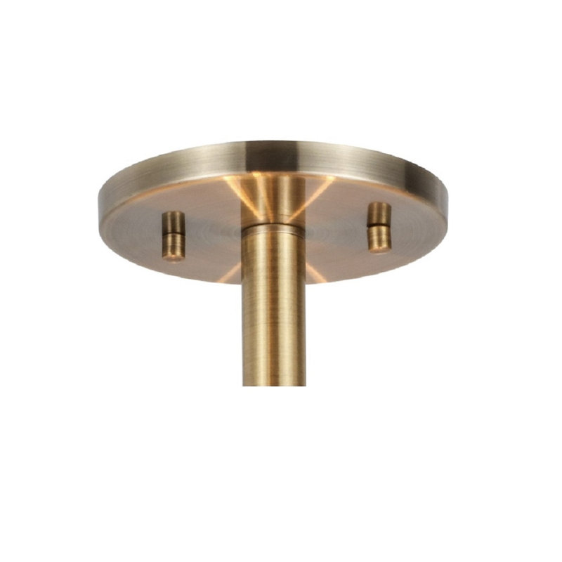 Brulee Brass Drum 3-Light Semi-Flush Ceiling Mount