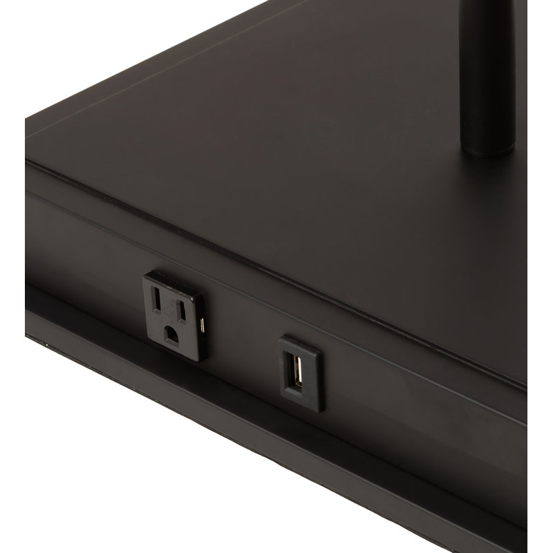 Oil Rubbed Bronze 17" Dual Head Library Lamp with USB Port