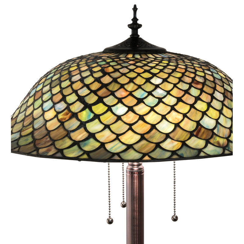 Mahogany Bronze Stained Glass Tiffany Floor Lamp