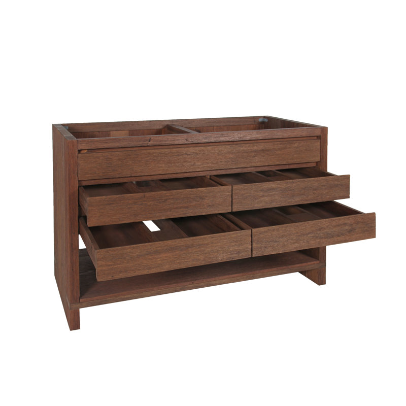 Refined Teak 48'' Double Free-Standing Vanity Base