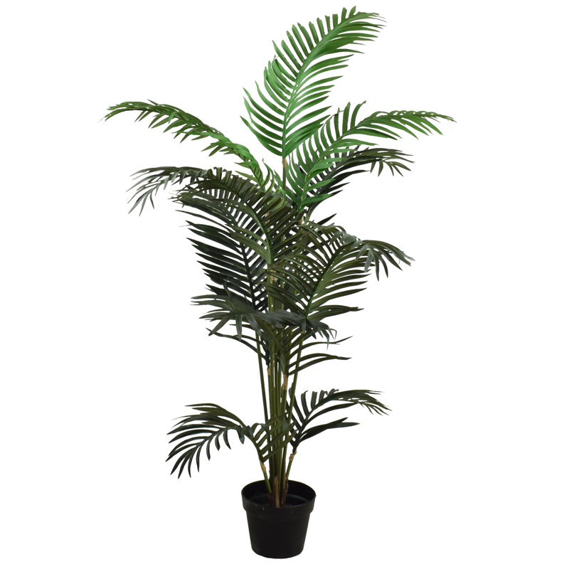 56'' Green Plastic Potted Artificial Palm Floor Plant